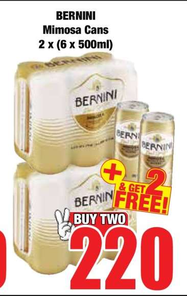 BERNINI Mimosa Cans 2 x (6 x 500ml)