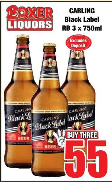 CARLING Black Label RB 3 x 750ml