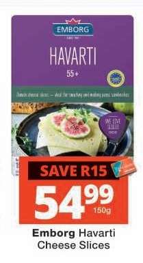 Emborg Havarti Cheese Slices
