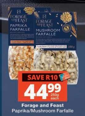 Forage and Feast Paprika/Mushroom Farfalle