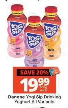 Danone Yogi Sip Drinking Yoghurt All Variants
