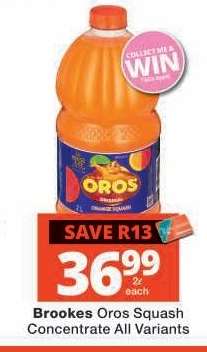 BROOKES OROS SQUASH CONCENTRATE all variants