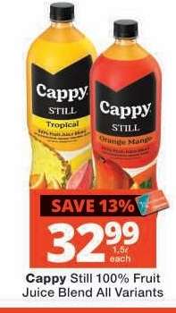 Cappy Still 100% Fruit Juice Blend All Variants