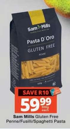 Sam Mills Gluten Free Penne/Fusilli/Spaghetti Pasta