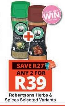 Robertsons Herbs/Spices Selected Variants