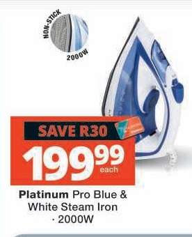 Platinum Pro Blue & White Steam Iron