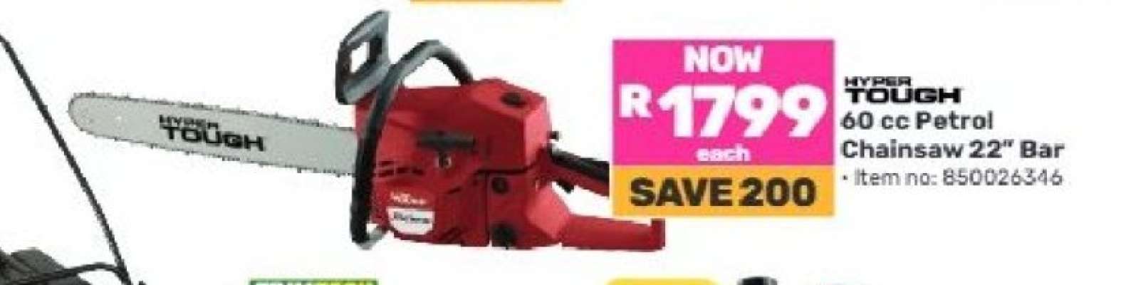 Hyper Tough 60 cc Petrol Chainsaw 22" Bar