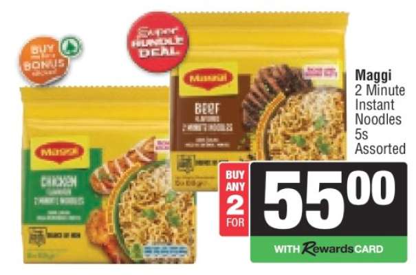 Maggi 2 Minute Instant Noodles 5s Assorted