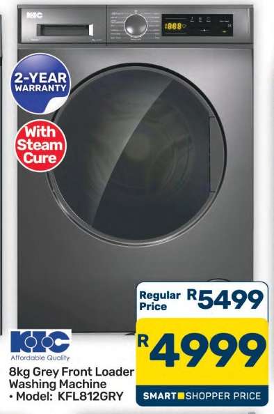 8kg Grey Front Loader Washing Machine