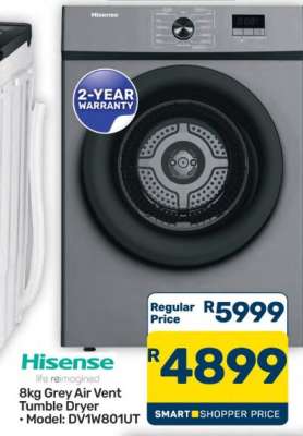 Hisense 8kg Grey Air Vent Tumble Dryer
