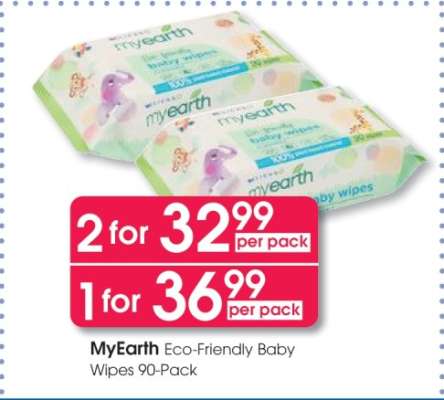 MyEarth Eco-Friendly Baby Wipes 90-Pack