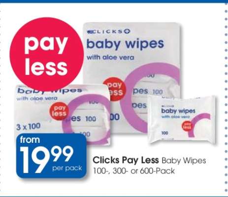 Clicks Pay Less Baby Wipes