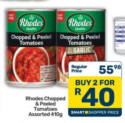 Rhodes Chopped & Peeled Tomatoes Assorted 410g