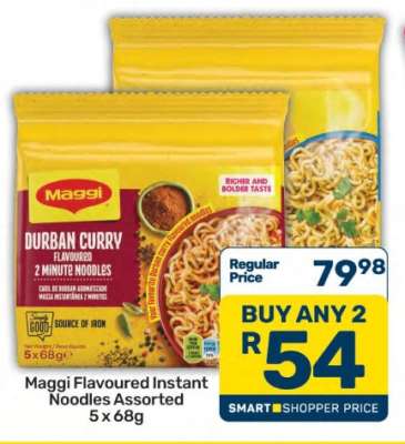 Maggi Flavoured Instant Noodles Assorted 5 x 68g