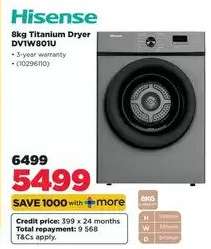 Hisense 8kg Titanium Dryer