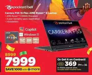 Packard Bell Carrera F5S 15 Flex AMD Ryzen 5 Laptop