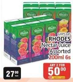 RHODES Nectar Juice Assorted 200ml 6s
