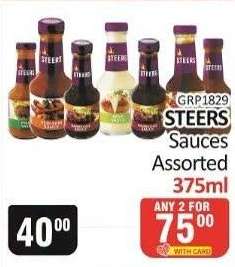STEERS Sauces Assorted 375ml