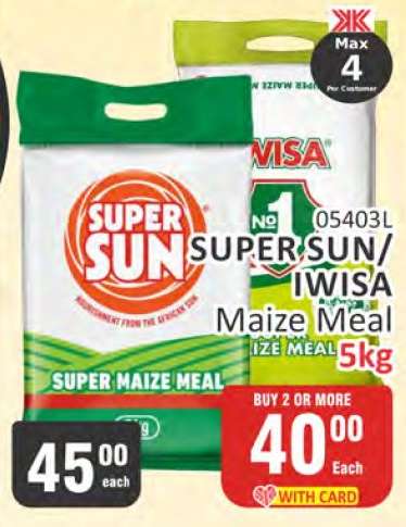 SUPER SUN/IWISA Maize Meal 5kg