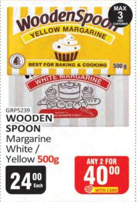 WOODEN SPOON Margarine White / Yellow 500g