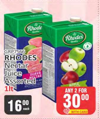 RHODES Nectar Juice Assorted 1lt