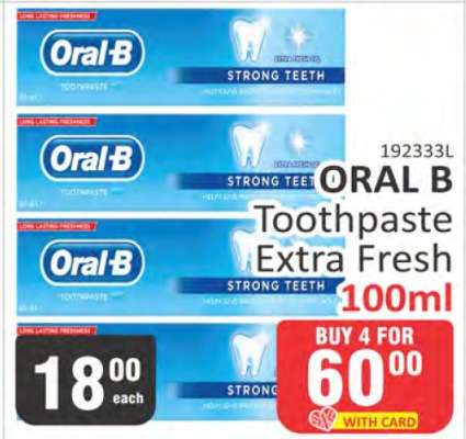 ORAL B Toothpaste Extra Fresh 100ml