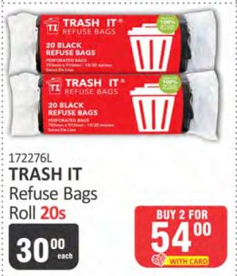 TRASH IT Refuse Bags Roll 20s