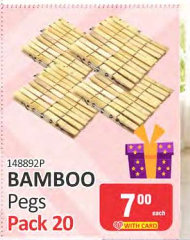 BAMBOO Pegs Pack 20