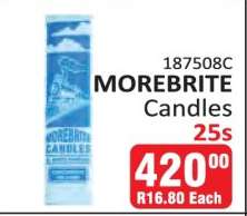 MOREBRITE Candles 25s