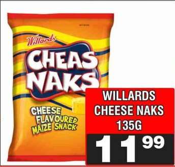 WILLARDS CHEESE NAKS 135G