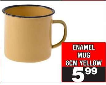 ENAMEL MUG 8CM YELLOW