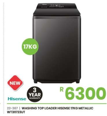 WASHING TOP LOADER HISENSE 17KG METALLIC WT31I723UT