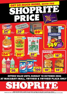 Shoprite - Price Exclusive Makabayi Mall, Vryheid, Vryheid Plaza