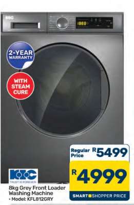 8kg Grey Front Loader Washing Machine