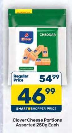 Clover Cheese Portions Assorted 250g Each