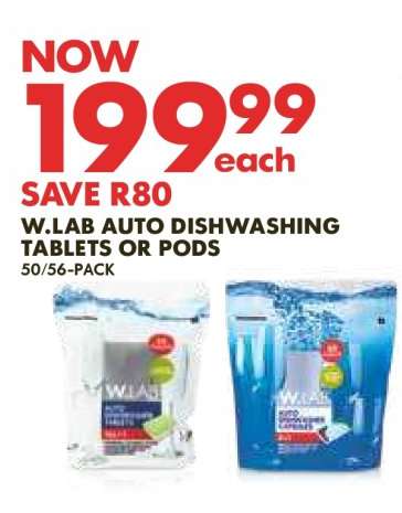 W.LAB AUTO DISHWASHING TABLETS OR PODS