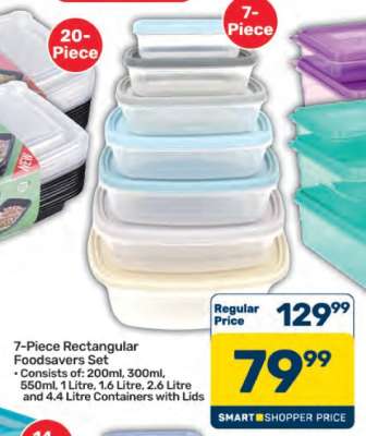 7-Piece Rectangular Foodsavers Set
