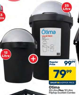Otima 25 Litre Plus 12 Litre Fliptop Dustbin Combo