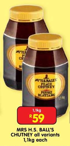 MRS H.S. BALL’S CHUTNEY all variants 1,1kg each