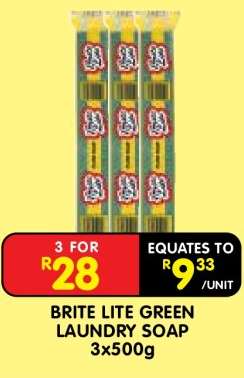 BRITE LITE GREEN LAUNDRY SOAP 3x500g