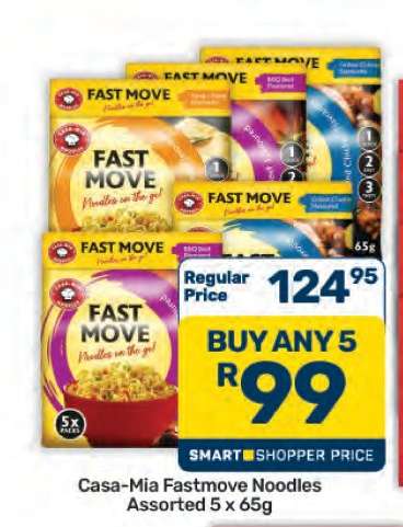 Casa-Mia Fastmove Noodles Assorted 5 x 65g