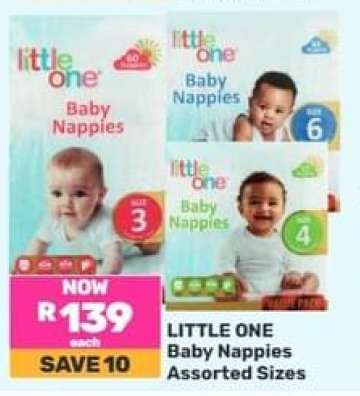 LITTLE ONE Baby Nappies Assorted Sizes