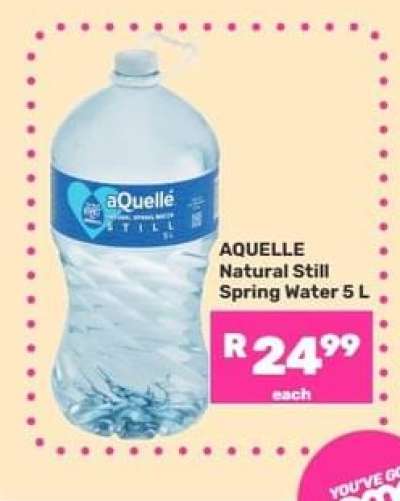 aQuellé Natural Still Spring Water 5 L