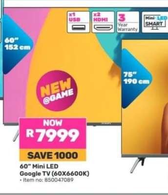 60" Mini LED Google TV (60X6600K)