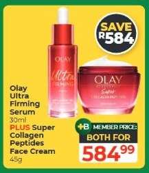 Olay Ultra Firming Serum PLUS Super Collagen Peptides Face Cream