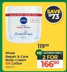 Nivea Repair & Care Body Cream OR Lotion