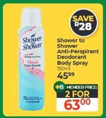 Shower to Shower Anti-Perspirant Deodorant Body Spray