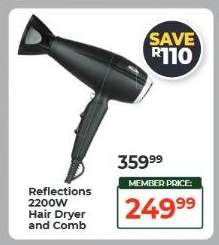 Reflections 2200W Hair Dryer and Comb