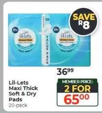 Lil-Lets Maxi Thick Soft & Dry Pads