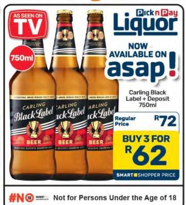 Carling Black Label + Deposit 750ml